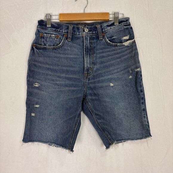 Abercrombie & Fitch Women's High Rise 8" Inseam Bermuda Jean Shorts Size 6 - Picture 1 of 11